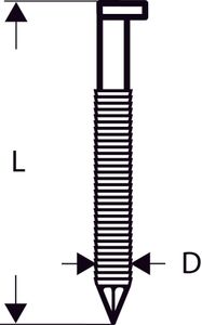 Bosch D-kopstripnagel SN34DK 65R 2,8 mm, 65 mm, blank, gegroefd