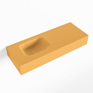 MONDIAZ LEX Ocher vrijhangende solid surface wastafel 80cm. Positie wasbak links