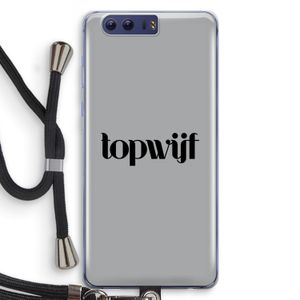Topwijf Grijs Zwart: Honor 9 Transparant Hoesje met koord