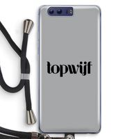 Topwijf Grijs Zwart: Honor 9 Transparant Hoesje met koord