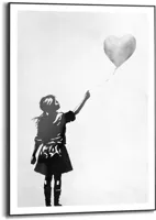 Reinders schilderij hout balloon girl 50x70cm black & white