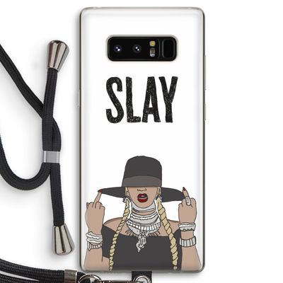 Slay All Day: Samsung Galaxy Note 8 Transparant Hoesje met koord