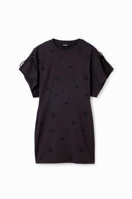 Mini-jurk met borduursels - BLACK - L
