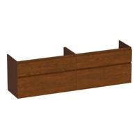 Brauer Delight - Onderkast - 160 cm - met 4 Softclose Lades Greeploos en 2 Sifon Uitsparingen - Lamellen Eiken Bruin