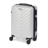 Cabine handbagage reis trolley koffer - zwenkwielen - 57 x 38 x 23 cm - 48 liter - zilvergrijs