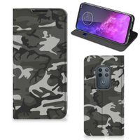 Motorola One Zoom Hoesje met Magneet Army Light