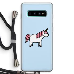 Eenhoorn: Samsung Galaxy S10 Plus Transparant Hoesje met koord