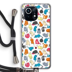 Kleurrijke katten: Xiaomi Mi 11 Transparant Hoesje met koord