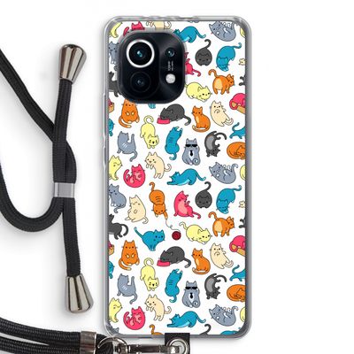 Kleurrijke katten: Xiaomi Mi 11 Transparant Hoesje met koord