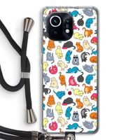 Kleurrijke katten: Xiaomi Mi 11 Transparant Hoesje met koord