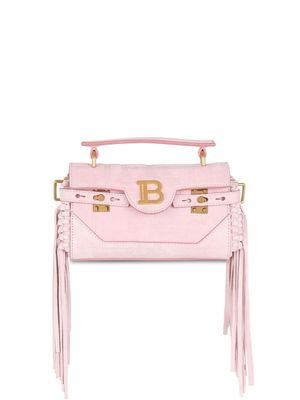 Balmain sac porté épaule B-Buzz à franges - Rose