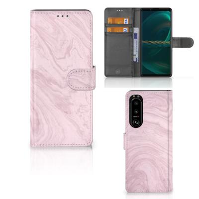 Sony Xperia 5III | Bookcase | Marble Pink - Origineel Cadeau Vriendin