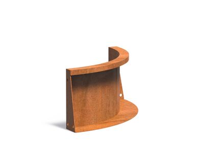 Keerwand cortenstaal binnenbocht 50x50x30cm.