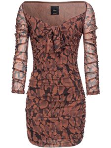 PINKO robe courte à motif camouflage - Marron