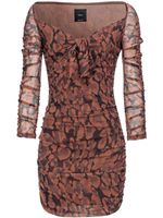 PINKO robe courte à motif camouflage - Marron