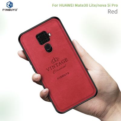PINWUYO schokbestendige waterdichte volledige dekking PC + TPU + huid beschermende case voor Huawei Nova 5i Pro/mate 30 Lite (rood)