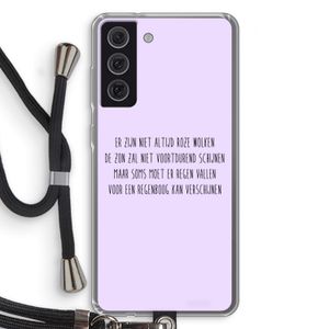 Regenboog: Samsung Galaxy S21 FE Transparant Hoesje met koord