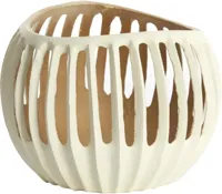 Light & Living theelichthouder aluminium chalco 19x15cm crème