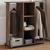 VidaXL Kledingkast met wielen 102x38x110 cm bewerkt hout bruin eiken