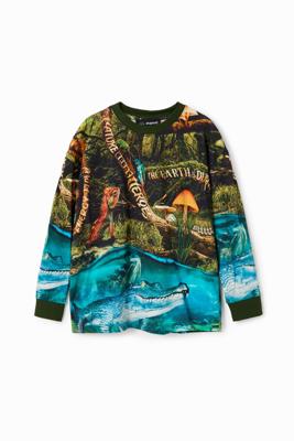 T-shirt met teksten over de natuur - GREEN - 13/14