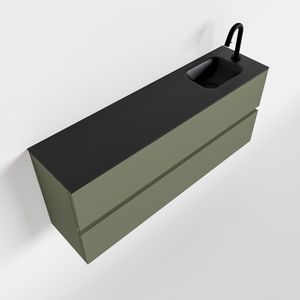 Toiletmeubel Mondiaz Ada | 120 cm | Meubelkleur Army | Lex wastafel Urban Rechts | 1 kraangat