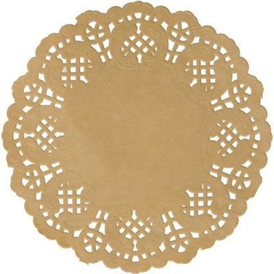 Santex Placemats kant look - 10x - naturel - papier - rond - Tafel diner onderleggers