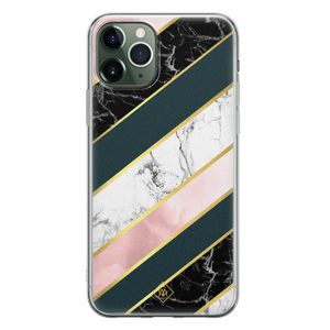 iPhone 11 Pro Max siliconen hoesje - Marble stripes