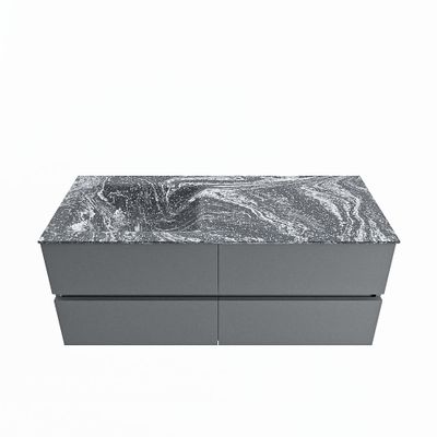 MONDIAZ VICA-DLUX 120cm badmeubel onderkast Plata 4 lades. Inbouw wastafel CLOUD links 1 kraangat, kleur Lava.