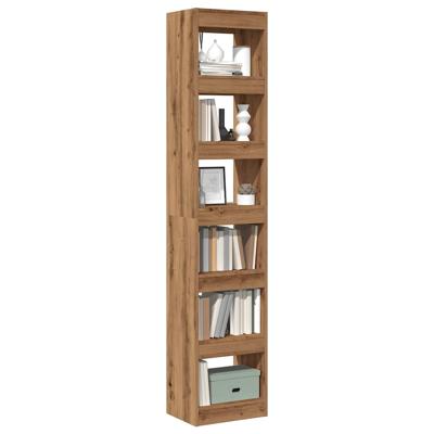 Boekenkast/kamerscherm 40x30x198 cm artisanaal eikenkleur