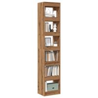 Boekenkast/kamerscherm 40x30x198 cm artisanaal eikenkleur