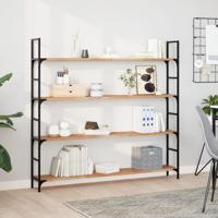 Wandschappen 2 st zwevend olieafwerking 120x20x2 cm acaciahout