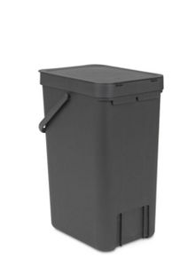 Brabantia Sort & Go Afvalemmer / Opberger 16 L - Donkergrijs