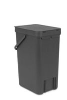 Brabantia Sort & Go Afvalemmer / Opberger 16 L - Donkergrijs - thumbnail