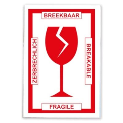 Soho etiket Breekbaar 11,5 x 7,5 mm papier wit/rood 2 vellen Soho etiket Breekbaar 11,5 x 7,5 mm papier wit/rood 2 vellen