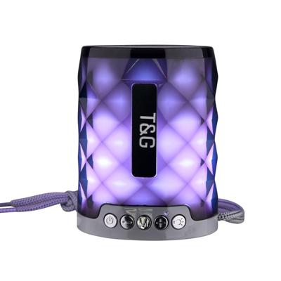 T&G TG155 Bluetooth 4 2 mini draagbare draadloze Bluetooth Speaker met kleurrijke lichten (grijs)