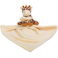 Giraffe tuttel/knuffeldoekje - 30 x 30 cm - Dieren knuffels - Baby geboorte kraamcadeau - thumbnail