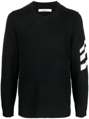 Zadig&Voltaire pull Kennedy en cachemire à chevrons - Noir