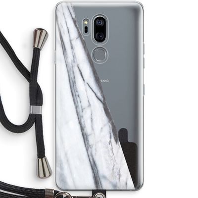 Gestreepte marmer: LG G7 Thinq Transparant Hoesje met koord
