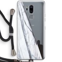 Gestreepte marmer: LG G7 Thinq Transparant Hoesje met koord