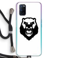 Angry Bear (white): Oppo A52 Transparant Hoesje met koord