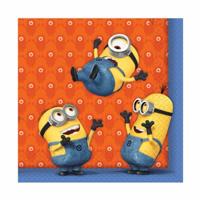 Minions thema feest servetten - 33 x 33 cm - papier - 60x - Kinderfeestje/verjaardag