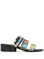 Ferragamo sandales à fleurs - Noir