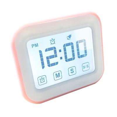 Keuken timer digitale wekker groot LCD-aanraakscherm worden geleverd met nachtlampje voor het bakken van koken (roze)