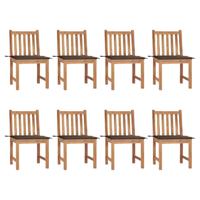 Tuinstoelen 8 st met kussens massief teakhout