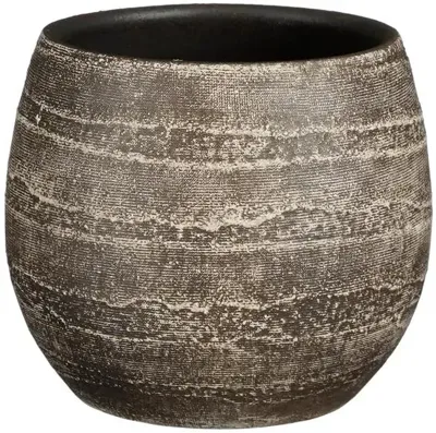 Mica Decorations bloempot Alentejo rond 15x16cm zwart