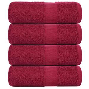 VidaXL Washandjes 4 stuks frogn bordeaux 30x30 cm 100% katoen