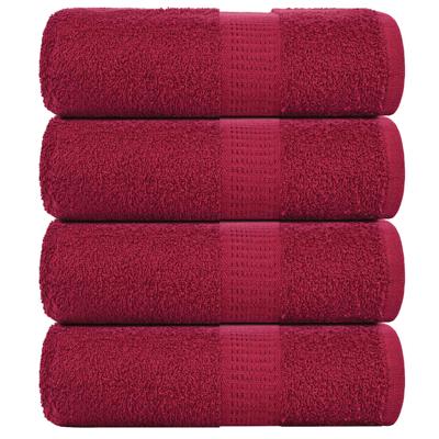 VidaXL Zeepdoekjes 4 st 30x30 cm 360 g/m² 100% katoen bordeauxrood