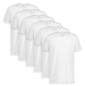 Davis' V Neck White 6 Pack