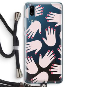 Hands pink: Huawei P20 Transparant Hoesje met koord