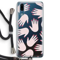 Hands pink: Huawei P20 Transparant Hoesje met koord